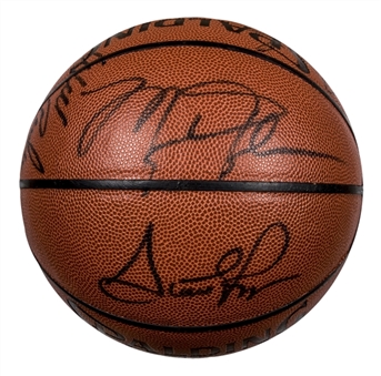 1992-93 Chicago Bulls NBA Champions Team Signed Spalding Basketball With 12 Signatures Including Michael Jordan and Scottie Pippen (JSA)